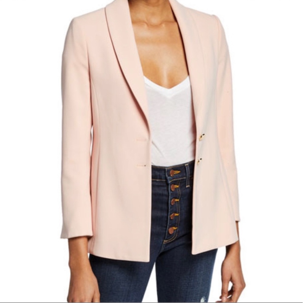 Alice + Olivia Tana Shawl Blazer Blush Pink